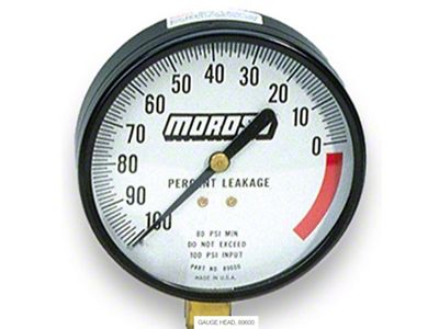 Moroso Cylinder Leakage Testing Gauge Head Use w/Part No 89600/89601 - 97500