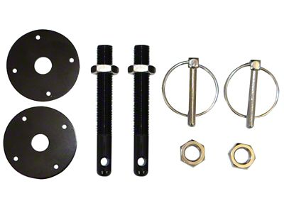 Moroso Hood Pin Set - 1/2in - Aluminum - Black - 39005