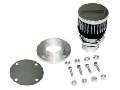 Moroso Non-Weld Valve Cover Breather Kit - Chrome Finish - 68854