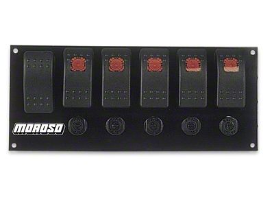 Moroso Rocker Switch Panel - Flat Surface Mount - LED - 74180