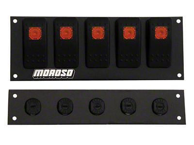 Moroso Rocker Switch Panel - Flat Surface Mount - LED - 74183