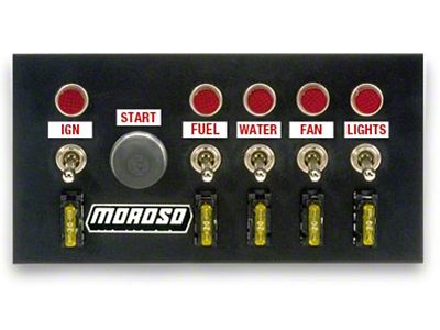 Moroso Toggle Switch Panel - Drag Race - 4in x - 74131