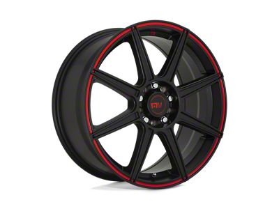 Motegi CS8 Satin Black with Red Stripe Wheel; 15x6.5; 40mm Offset