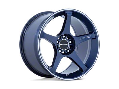 Motegi Battle V Obsidian Blue with Machined Lip Stripe Wheel; 18x8.5; 30mm Offset