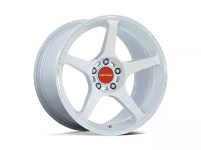 Motegi Battle V Matsuri White Pearl with Machined Lip Stripe Wheel; 18x8.5; 35mm Offset