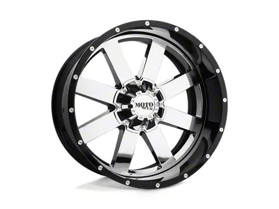 Moto Metal MO200 Chrome Center with Gloss Black Milled Lip Wheel; 22x10; -18mm Offset; 6x135mm Bolt Pattern; 87.10mm Hub Bore