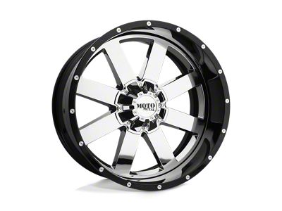 Moto Metal MO200 Chrome Center with Gloss Black Milled Lip Wheel; 22x12; -44mm Offset