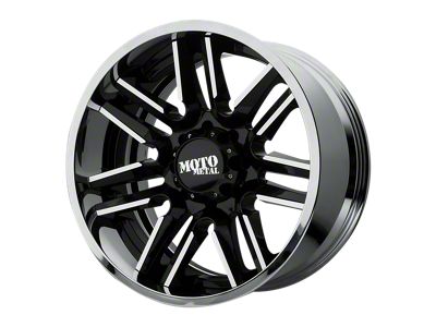 Moto Metal MO202 Gloss Black Machined Center with Chrome Lip Wheel; 20x12; -44mm Offset