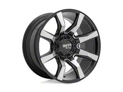 Moto Metal Spider Gloss Black Machined Wheel; 20x9; 0mm Offset; 5x127/5x139.7mm Bolt Pattern; 78.10mm Hub Bore