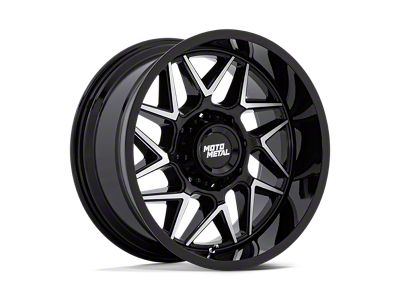 Moto Metal Turbine Gloss Black with Machined Face Wheel; 20x9; 1mm Offset