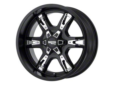 Moto Metal MO969 Satin Black with Red and Chrome Accents Wheel; 20x9; 0mm Offset; 6x139.7mm Bolt Pattern; 106.10mm Hub Bore