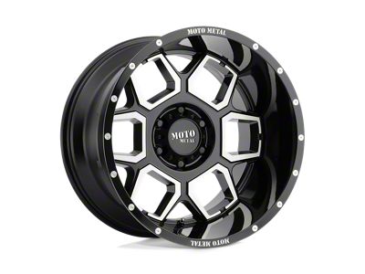 Moto Metal MO981 Spade Gloss Black Machined Wheel; 20x12; -44mm Offset; 6x139.7mm Bolt Pattern; 106.10mm Hub Bore