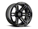 Moto Metal Rukus Gloss Black Milled Wheel; 20x9; 0mm Offset; 6x135mm Bolt Pattern; 87.10mm Hub Bore