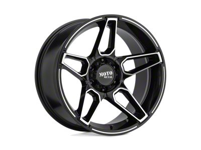 Moto Metal Fang Gloss Black Machined Wheel; 20x12; -44mm Offset