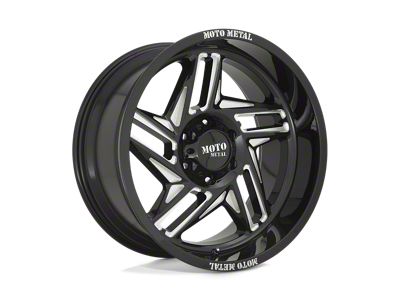 Moto Metal Ripsaw Gloss Black Milled Wheel; 20x12; -44mm Offset; 6x135mm Bolt Pattern; 87.10mm Hub Bore