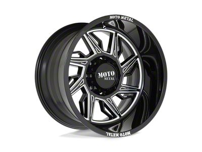Moto Metal Hurricane Gloss Black Milled Wheel; Right Directional; 20x10; -18mm Offset