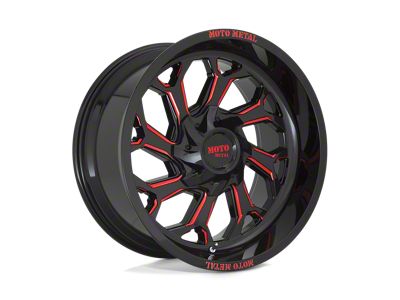Moto Metal MO999 Gloss Black Milled with Red Tint Wheel; 20x10; -18mm Offset