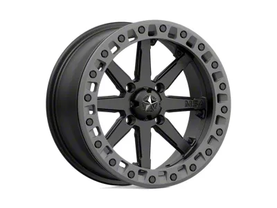 MSA Offroad Wheels LOK2 Beadlock Satin Black with Matte Gray Ring Wheel; 15x7; 0mm Offset