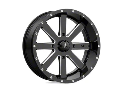 MSA Offroad Wheels Flash Gloss Black Milled Wheel; 20x7; 0mm Offset