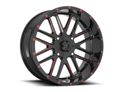 MSA Offroad Wheels Bandit Gloss Black Milled with Red Tint Wheel; 22x7; 0mm Offset