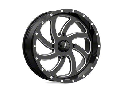 MSA Offroad Wheels Switch Gloss Black Milled Wheel; 24x7; 0mm Offset