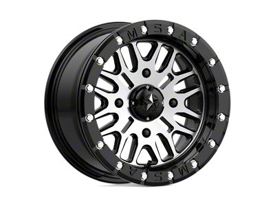 MSA Offroad Wheels Brute Beadlock Gloss Black Machined Wheel; 14x7; 10mm Offset