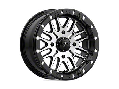 MSA Offroad Wheels Brute Beadlock Gloss Black Machined Wheel; 15x7; 10mm Offset