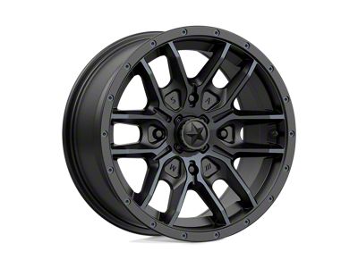 MSA Offroad Wheels Fang Satin Black with Titanium Tint Wheel; 15x7; 10mm Offset