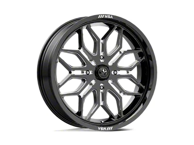MSA Offroad Wheels Sniper Gloss Black Milled Wheel; 20x7; 10mm Offset