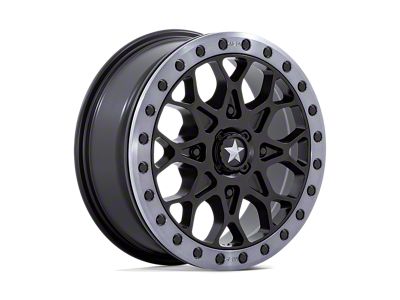 MSA Offroad Wheels Portal Beadlock Satin Black with Gray Tint Ring Wheel; 15x6; 38mm Offset