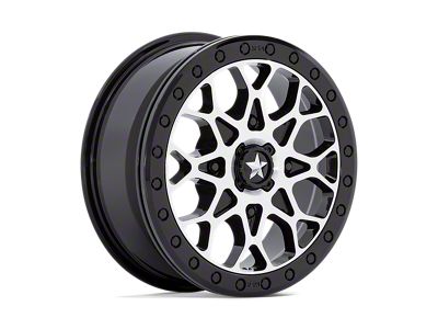 MSA Offroad Wheels Portal Beadlock Gloss Black Machined with Gloss Black Ring Wheel; 15x6; 38mm Offset