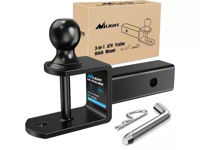 Nilight 1.25-Inch Receiver 3-in-1 Multi Hitch Mount with 2-Inch Ball; 2-Inch Ball