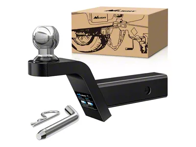 Nilight 2-Inch Receiver Fusion Hitch Ball Mount with 2-Inch Ball; 2-Inch Rise