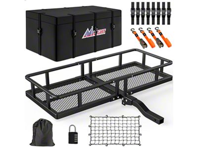 Nilight 2-Inch Receiver Hitch Mounted Cargo Carrier Kit; 60-Inch x 20-Inch