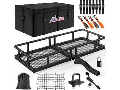Nilight 2-Inch Receiver Hitch Mounted Cargo Carrier Kit with 5/8-inch Locking Pin; 60-Inch x 24-Inch