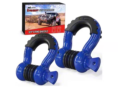 Nilight 3/4-Inch D-Ring Shackles; Blue