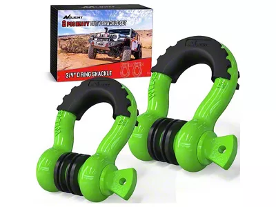 Nilight 3/4-Inch D-Ring Shackles; Green