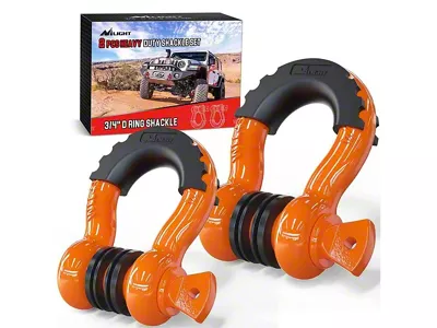Nilight 3/4 inch D-Ring Shackles; Orange