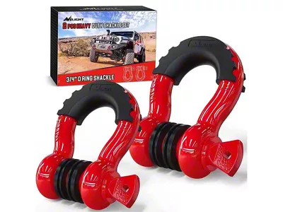 Nilight 3/4 inch D-Ring Shackles; Red