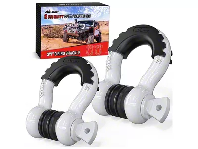 Nilight 3/4-Inch D-Ring Shackles; White