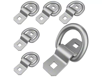 Nilight 3/8-Inch Heavy Duty D-Ring Tie Down Anchor Kit; Silver