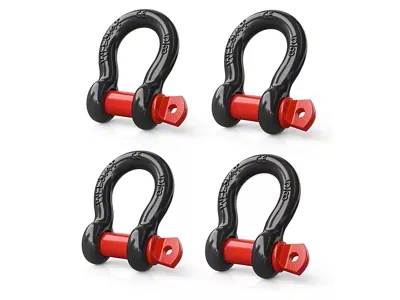 Nilight 5/8-Inch D-Ring Shackles; 4-Pack