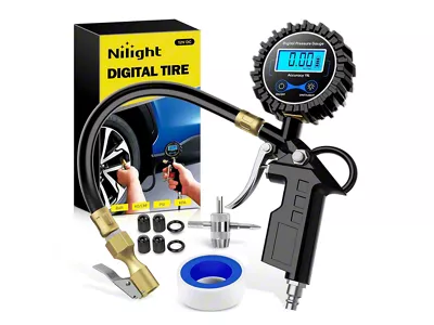 Nilight Digital Tire Inflator with Pressure Gauge; 250PSI
