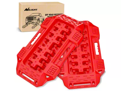 Nilight Mini Off-Road Recovery Traction Board Kit; Red
