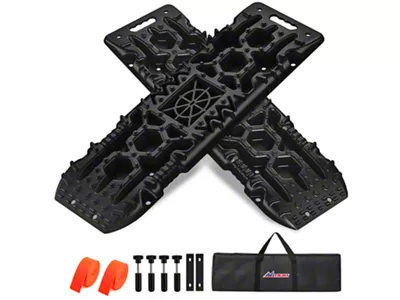 Nilight Off-Road Recovery Traction Board Kit with Jack Lift Base; Black