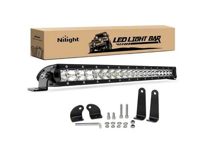 Nilight 21-Inch Single Row LED Light Bar; Spot/Flood Combo Beam (Universal; Some Adaptation May Be Required)