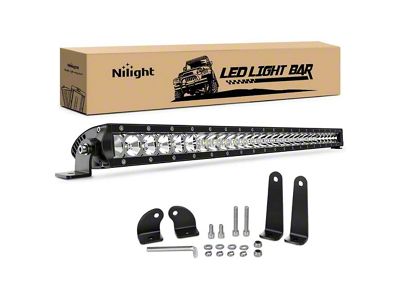 Nilight 31-Inch Single Row LED Light Bar; Spot/Flood Combo Beam (Universal; Some Adaptation May Be Required)