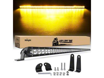 Nilight 51-Inch Super Slim LED Light Bar; Amber; Spot/Flood Combo Beam (Universal; Some Adaptation May Be Required)