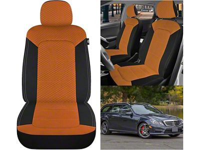 Nilight Breathable Mesh Front Seat Covers; Black and Brown (Universal; Some Adaptation May Be Required)