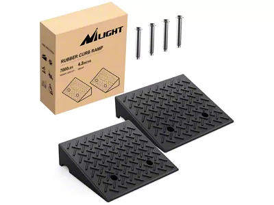 Nilight Heavy Duty Rubber Curb Ramps; 3.90-Inch Rise